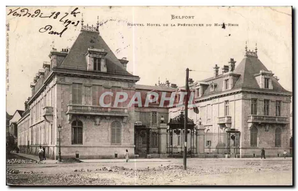 Belfort — Nouvel Hôtel de la Préfecture du Haut-Rhin — Impr. M. Weber, Belfort - Vorderseite