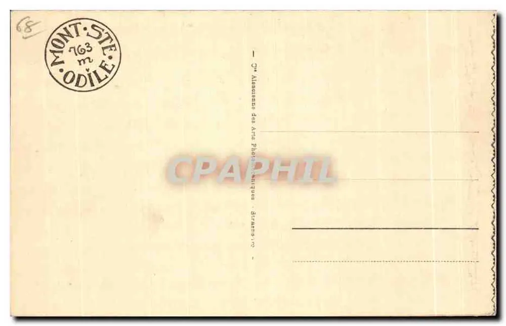 Monte Sainte-Odile — Entrada do mosteiro — editor CPHAPHIL, n° 38 - Verso