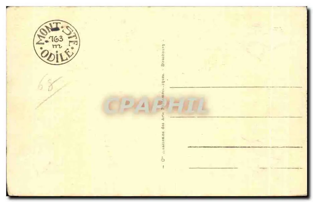 Monte Ste-Odile (alt. 763 m) — A Entrada do Convento — Bilhete postal antigo n°126 - Verso
