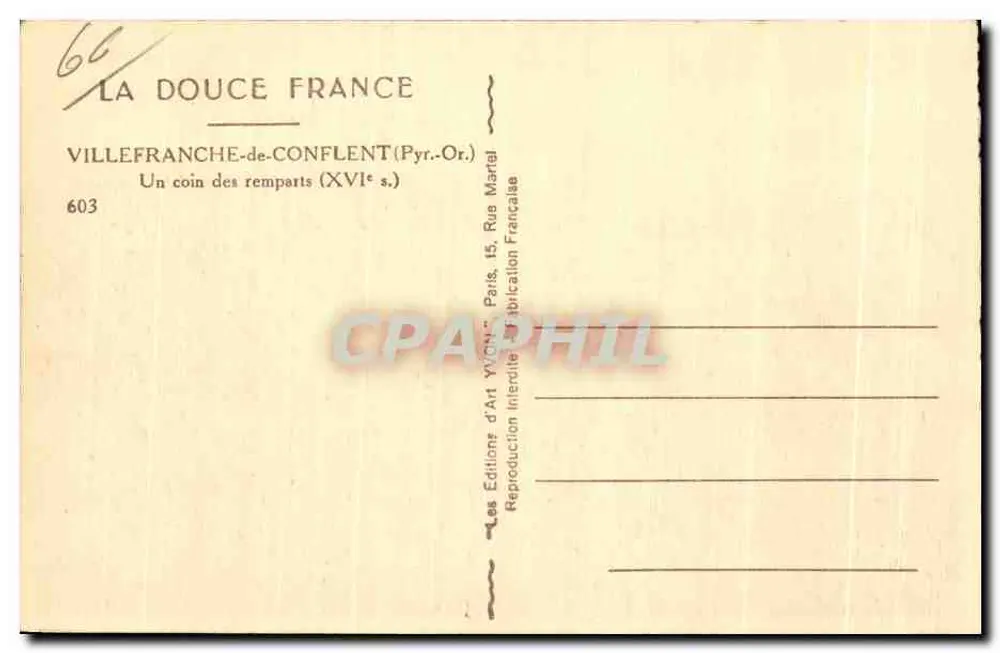 Villefranche-de-Conflent — Ein Stück der Mauern (16. Jahrhundert) — Les Éditions d'Art Française - Rückseite