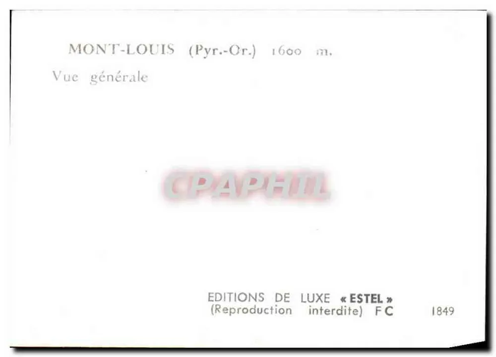 Mont-Louis (Pirinees-Oost) — Algemene uitzicht — Luxeuitgaven « Estel » - Achterkant