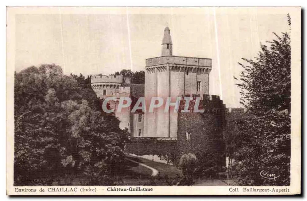 Arredores de CHAILLAC (Indre) — Castelo Guillaume — Coleção Baillargeat-Aupetit - Frente