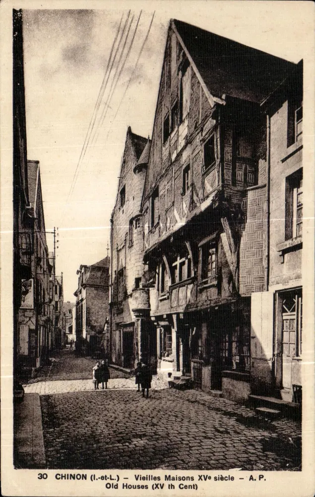 Chinon (Indre-et-Loire) — Alte Häuser des 15. Jahrhunderts — A.P. n°30 - Vorderseite