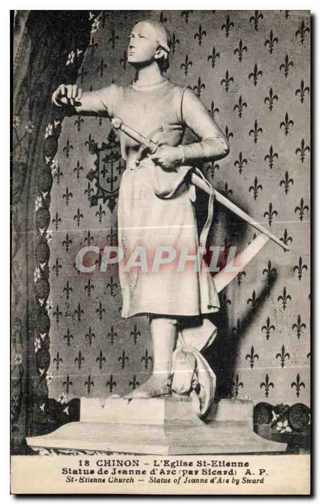 Chinon - Kirche Saint-Etienne - Statue der Jeanne d'Arc von Sicard - Vorderseite