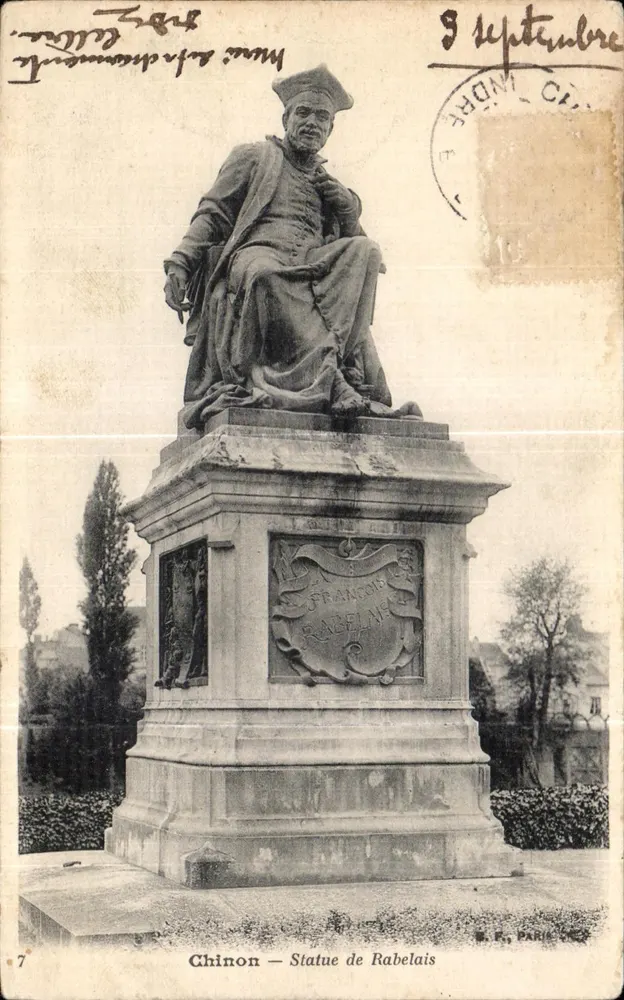 Chinon — Statue de Rabelais — éditeur imprimeur non visible - Frente