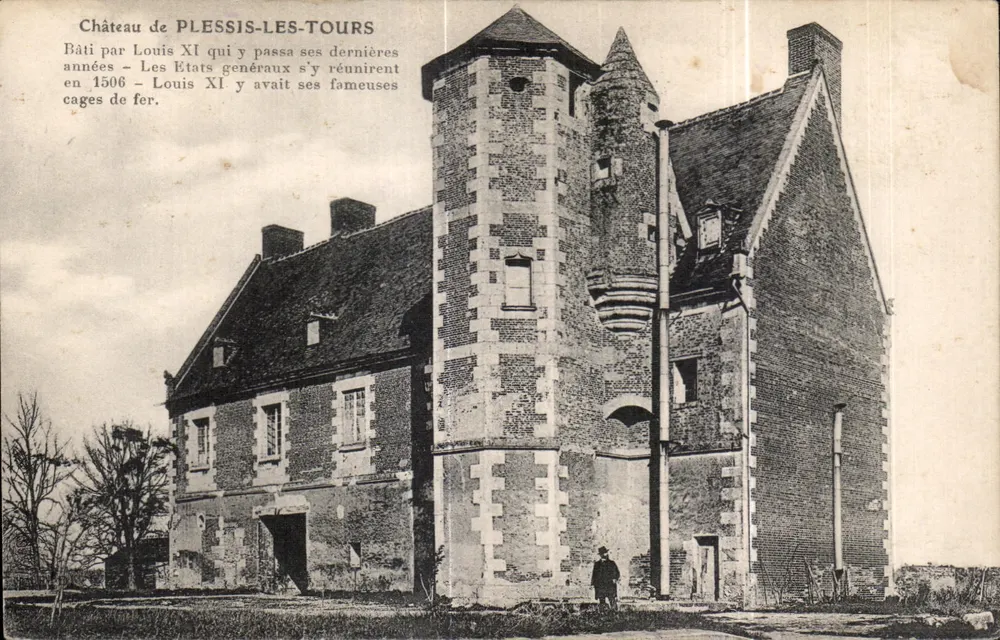 Schloss PLESSIS-LES-TOURS — Von Louis XI erbaut, Ort der Generalstände von 1506 — gedruckter Text auf der Vorderseite - Vorderseite