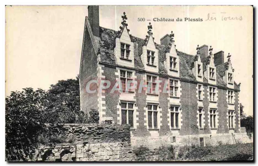 Castelo do Plessis — Les Tours — editor não identificado, número de série 500 - Frente