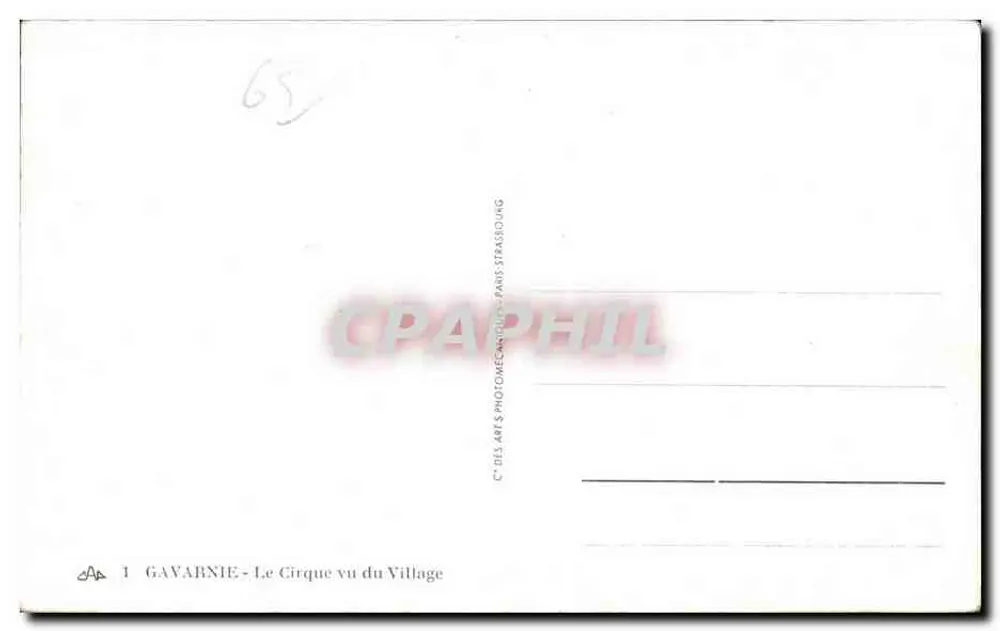 Gavarnie - O Cirque visto do Village — editor C. Del's Art & Photomécanique, Paris - Verso