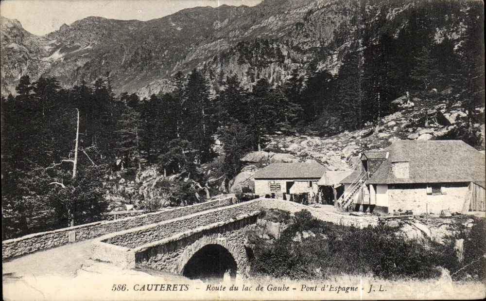 Cauterets — Straße zum See Gaube — Spanienbrücke — J.L. - Vorderseite