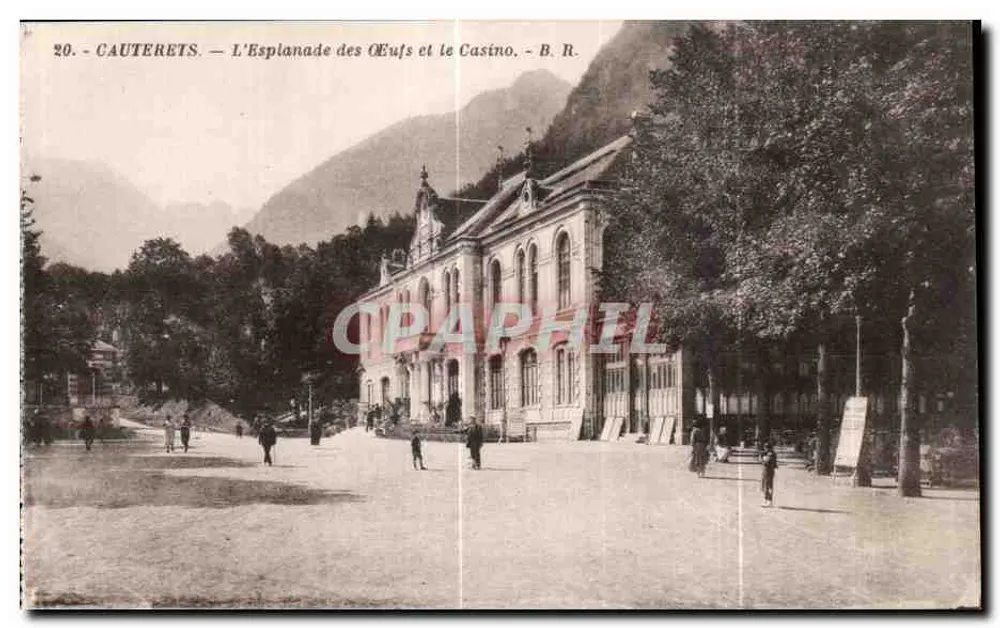 Cauterets — Die Esplanade des Œufs und das Casino — B. R. - Vorderseite