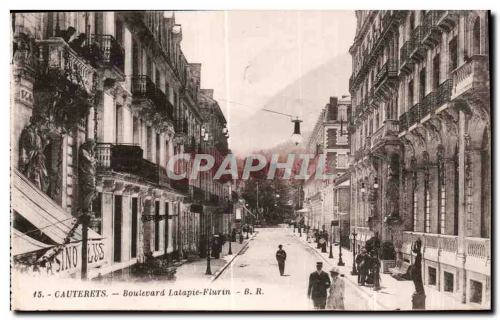 Cauterets — Boulevard Latapie-Flurin — Bloc frères Éditeurs, Bordeaux - Frente