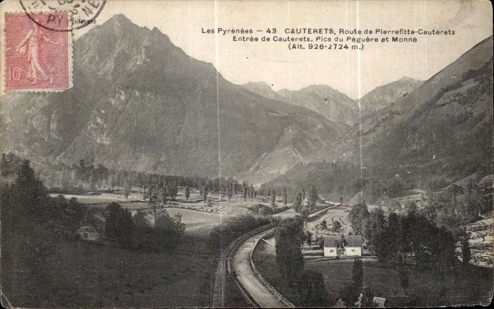 Die Pyrenäen — 43 CAUTERETS, Route de Pierrefitte-Cauterets, Pics du Pégueyre et Monné (Höhe 926-2724 m.) — Verleger nicht sichtbar - Vorderseite
