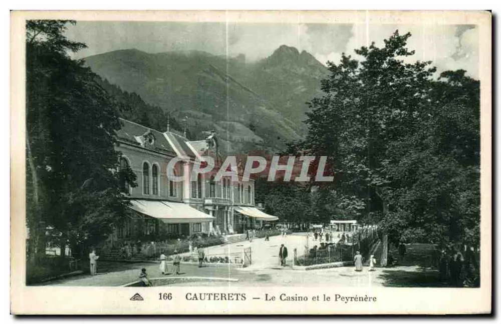 Cauterets — Das Casino und das Peyrénère — Edition E. Huez - Vorderseite
