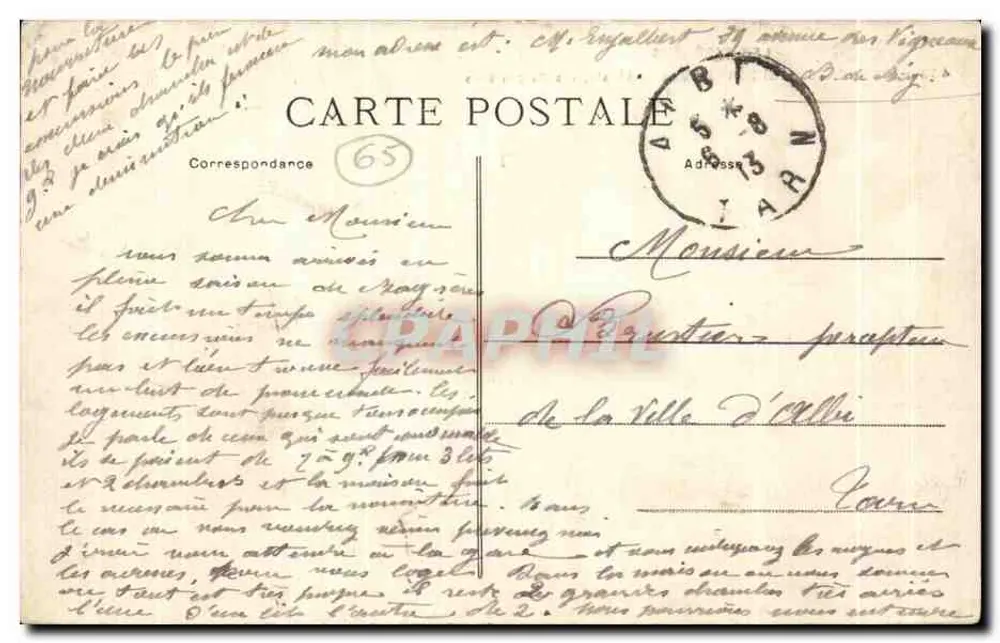 Bagnères-de-Bigorre — Allgemeiner Blick, die Palomières — Die Pyrenäen, n°455 - Rückseite