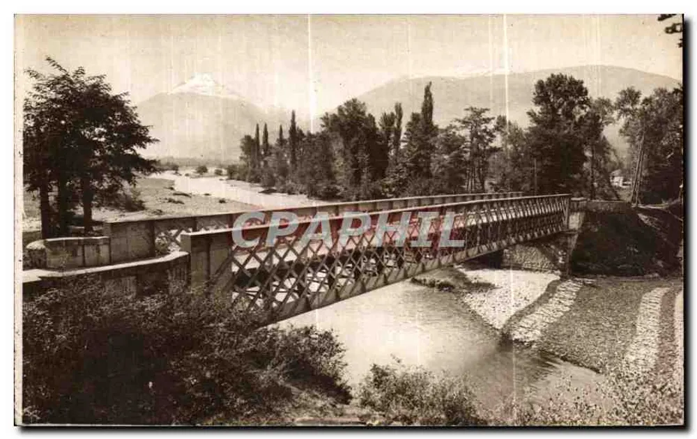 Brücke von Tillos in Argelès — Der Gave, im Hintergrund, Le Viscos — Labouche Frères, Toulouse - Vorderseite