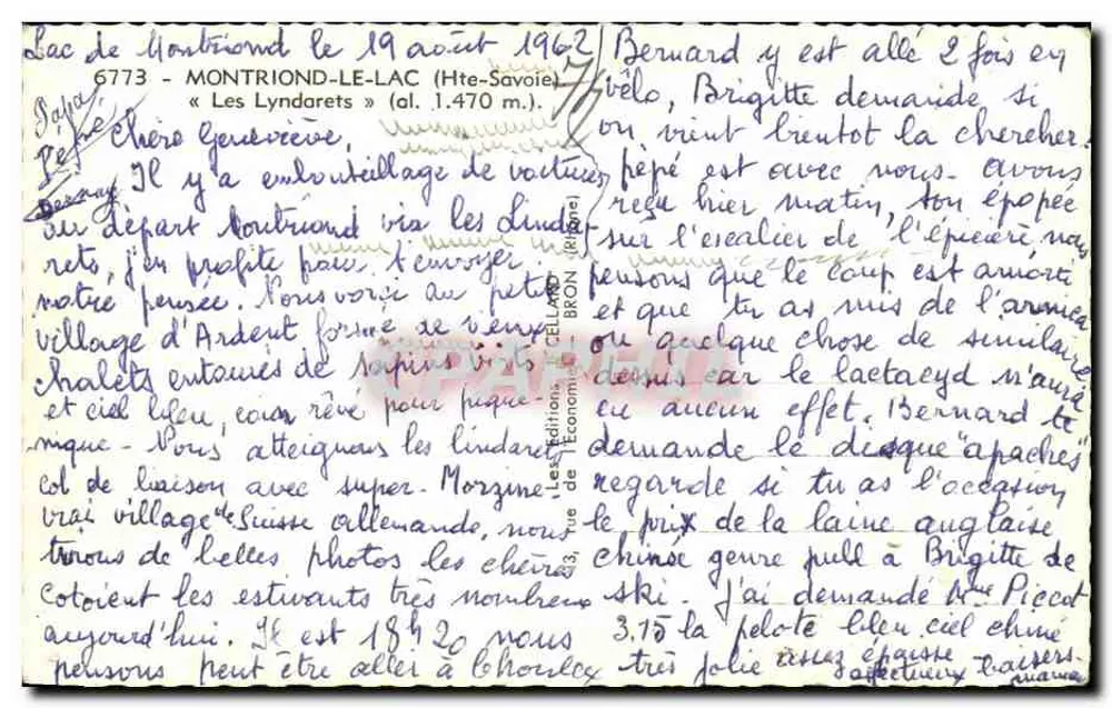 Les Lyndarets — Mont-Blanc — Editore: Les Éditions de l'Économiste, n° 6773 - Verso