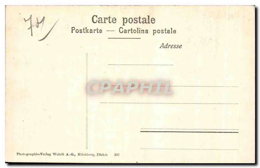 Chamonix e o Montblanc — vista panorâmica — Photographie-Verlag Wehrli A.-G., Kilchberg, Zürich - Verso