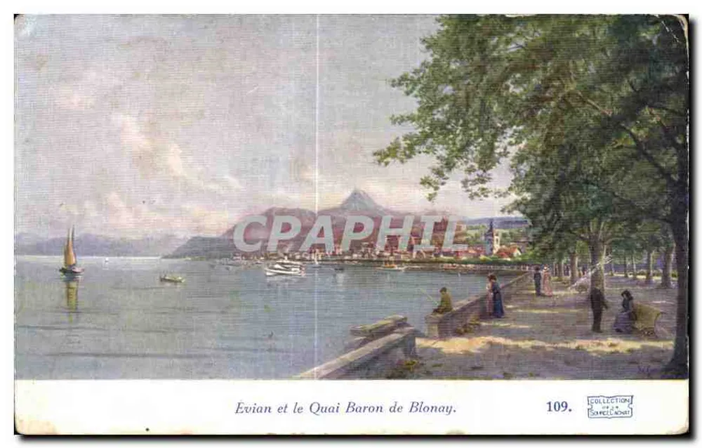 Évian e o Quai Baron de Blonay — Coleção Savie-Cabot n°109 - Frente