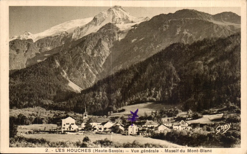 Les Houches (Haute-Savoie) — Vista generale — Massiccio del Monte Bianco — Gaby - Recto