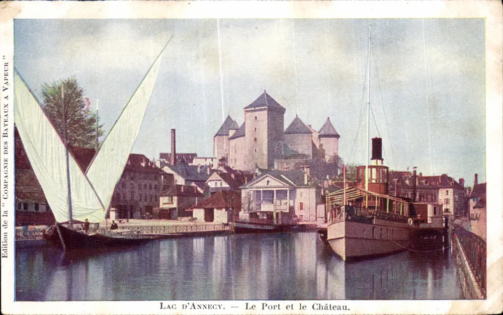 See Annecy — Der Hafen und das Schloss — Édition de la 'Compagnie des Bateaux à Vapeur' - Vorderseite