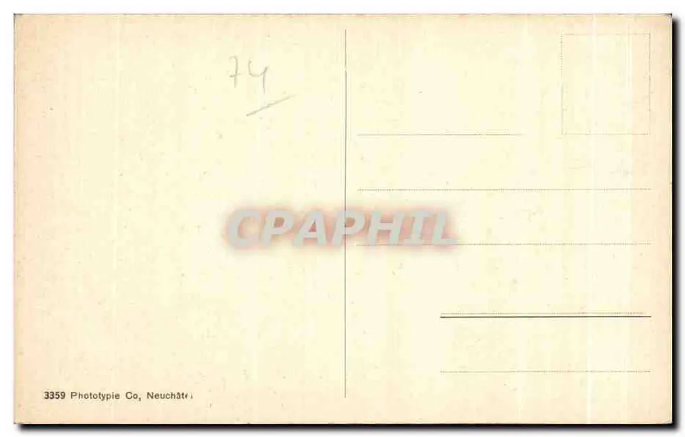 St.-Gingolph e o Creux de Novel — vista lacustre e montanhosa — Fototipia Co, Neuchâtel, n° 3359 - Verso