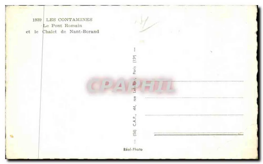Les Contamines — Der römische Brücke und das Chalet von Nant-Borand — C.A.P. Paris - Rückseite