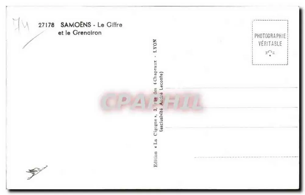Samoëns - O Giffre e o Grenoiron — Edição André Leconte - Verso
