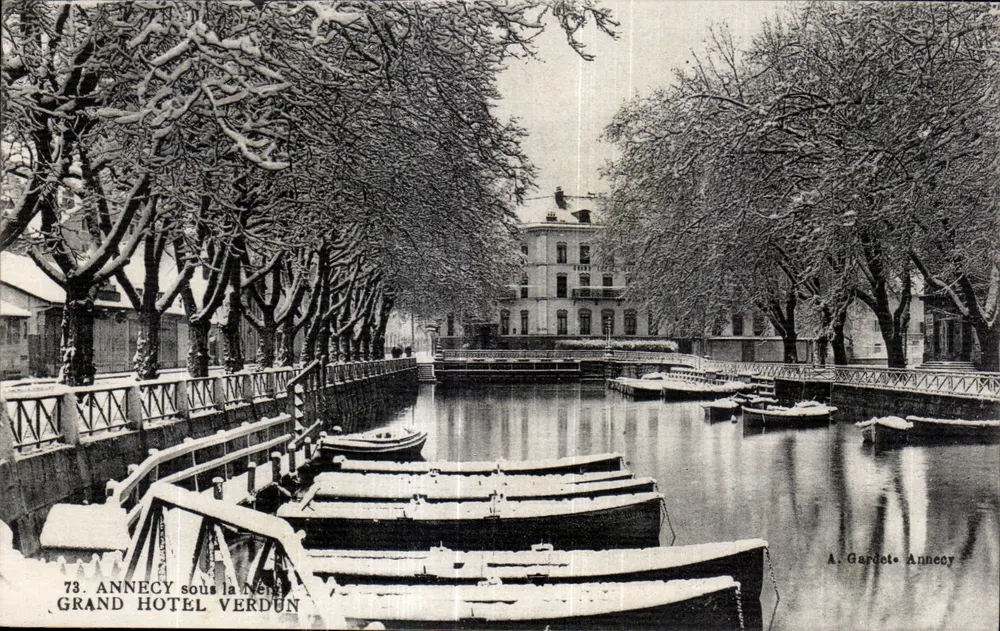 Annecy unter Schnee — Grand Hôtel Verdun — A. Gardet, Annecy - Vorderseite