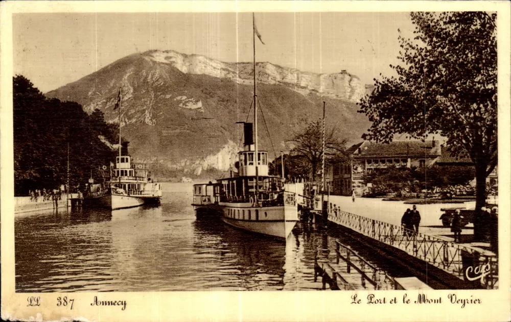 Anneyecy — Der Hafen und der Mont Veyrier — LL 387, Verlag C.P. - Vorderseite