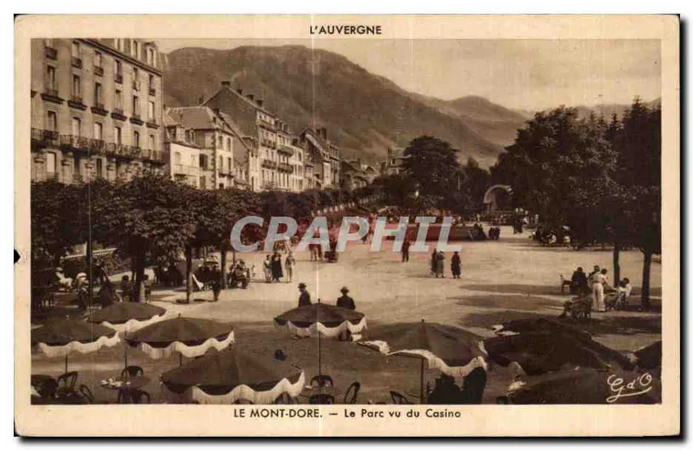Le Mont-Dore — Der Park vom Casino aus gesehen — G. d'O - Vorderseite