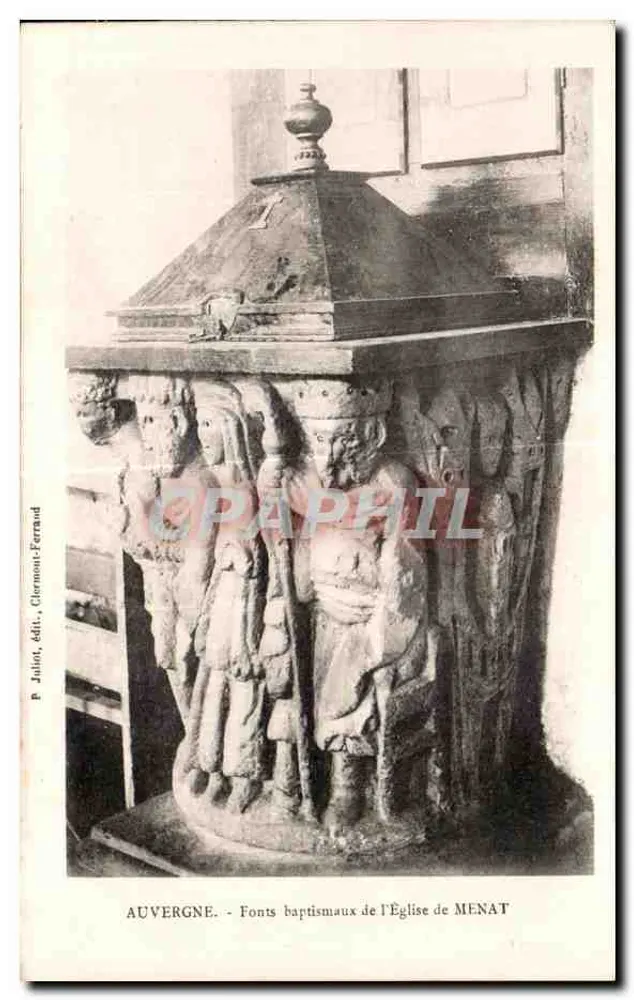 Auvergne - Taufbecken der Kirche von Menat — P. Juliet, Clermont-Ferrand - Vorderseite
