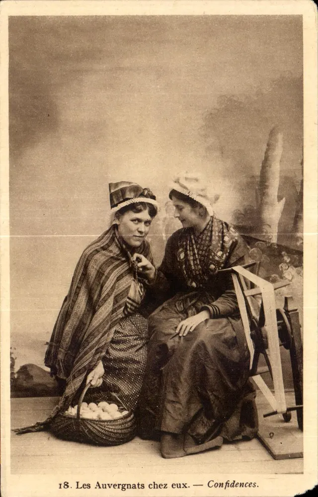 Die Auvergnats zu Hause — Vertraulichkeiten. — Herausgeber und Aufnahme Duval-Battu, Toulouse (P.-de-D.) - Vorderseite