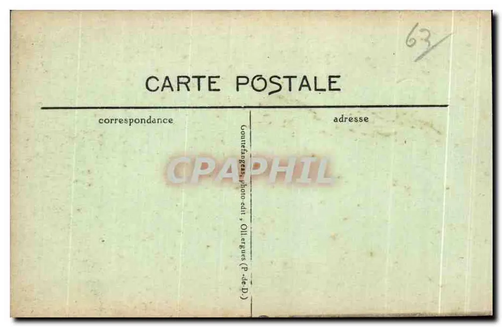 Thiers - Cascade du Creux-de-l'Enfer — G. d'O. - Auvergne, n° 239 - Rückseite