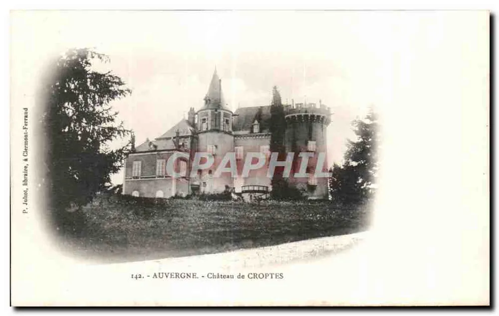 Auvergne - Castelo de Croptes — P. Jolto, livraria, em Clermont-Ferrand, n°142 - Frente