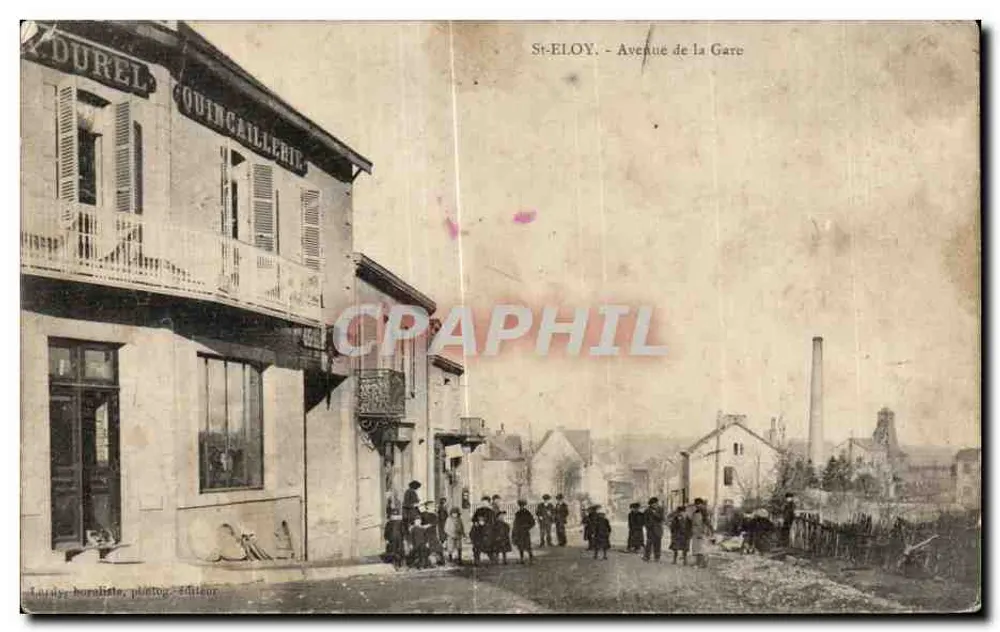 St-ÉLOY - Avenue de la Gare — boutique DUREL COUINCAILLERIE, éditeur Lardy-Buraliste, photographe - Frente