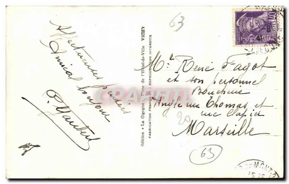 O Mont-Dore — Vista geral — A Cigogne, n° 5243 - Verso