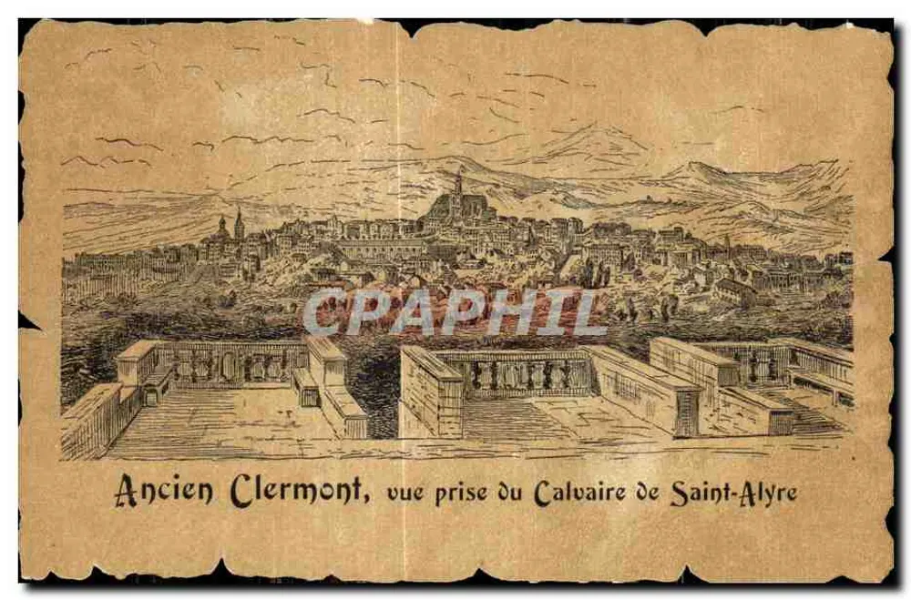 Altes Clermont, Blick vom Calvaire de Saint-Alyre — unbekannter Verlag, Seriennummer 63 - Vorderseite