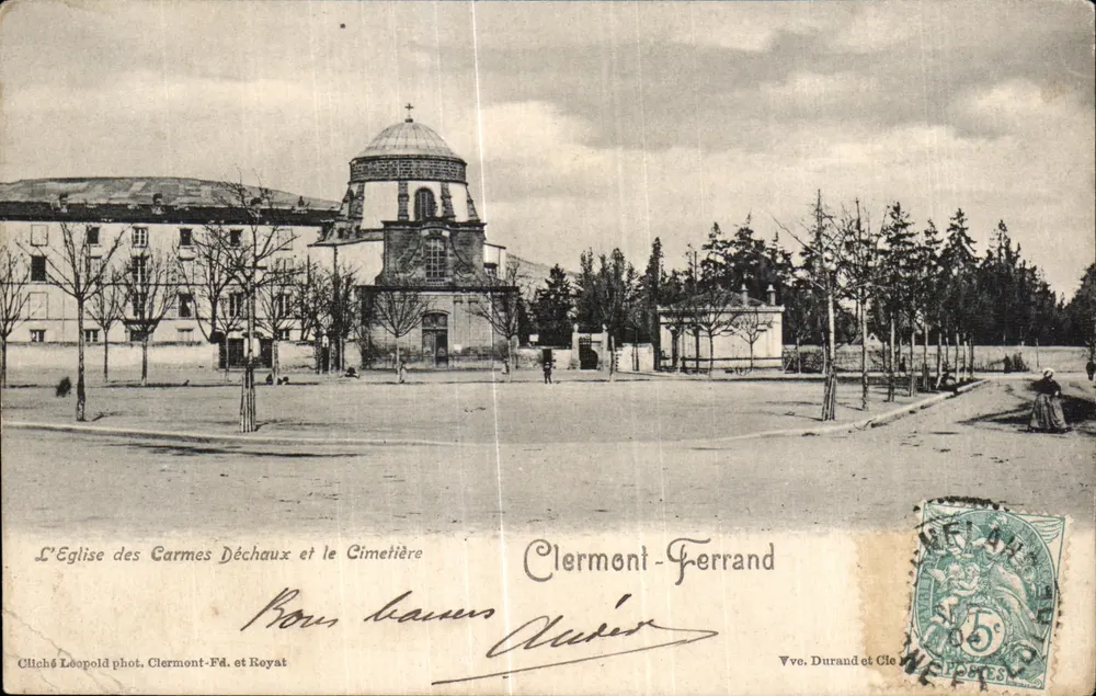 Die Kirche der Carmes Déchaux und der Friedhof — Clermont-Ferrand — Vve. Durand et Cie - Vorderseite