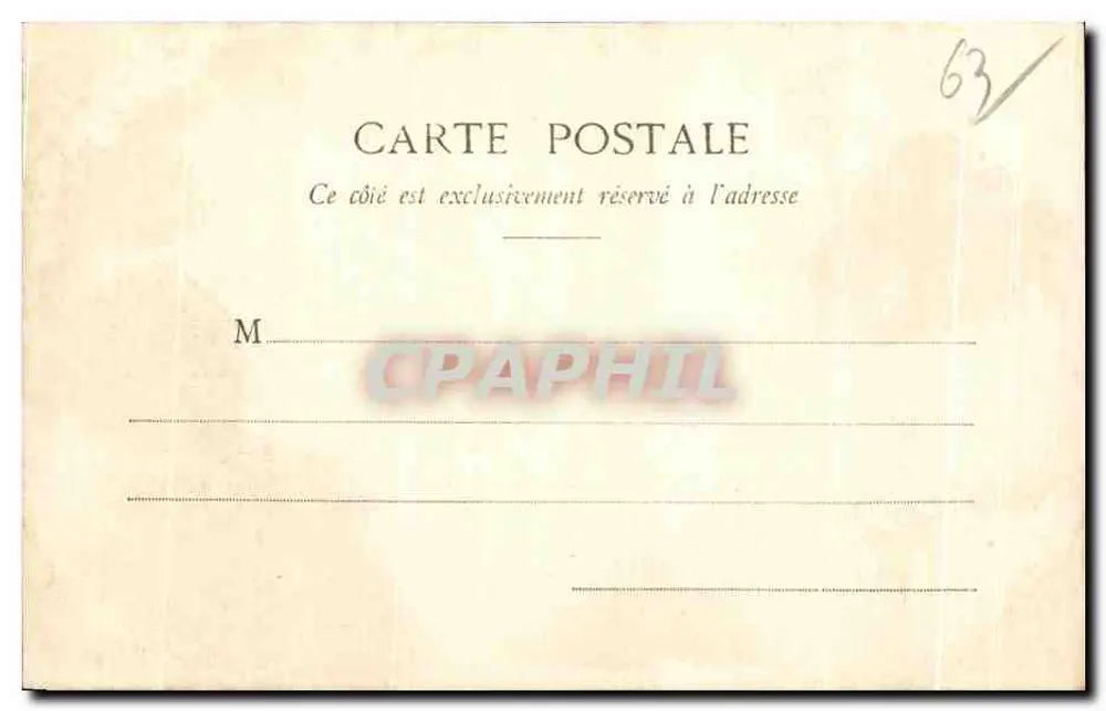 Auvergne - A Restauração do Mont-Dore — P. Juliot, Clermont-Ferrand - G. Delaunay, Suce. N° 103 - Verso