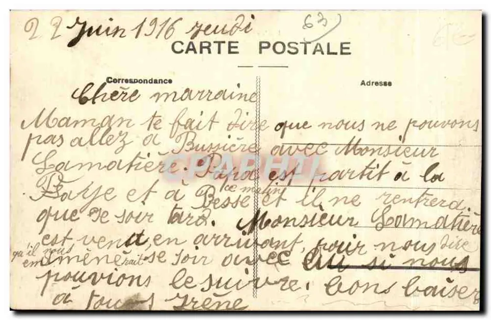 Mont-Dore — Fonte Madeleine — editor L'Auvergne, n° 311 - Verso