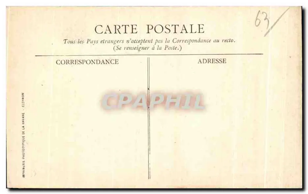 L'Auvergne pittoresque — Onderdelen van Ambert, Marsac — Plas van Riols — n° 2071 - Achterkant