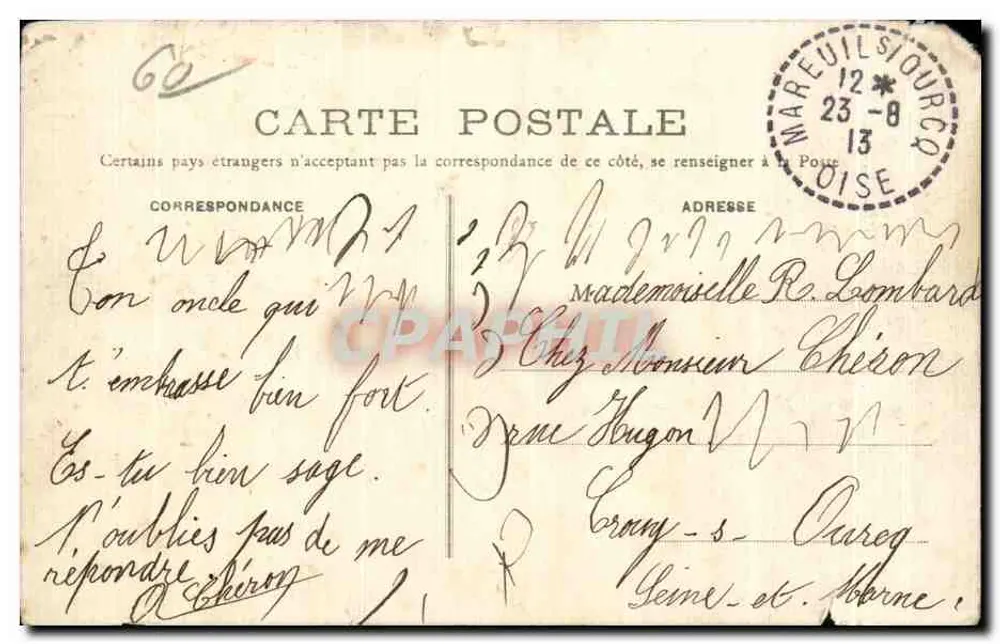 Thury-en-Valois (Oise) — Il Castello di Collinancé — editore Parigi, Impr. L. Béguin - Verso