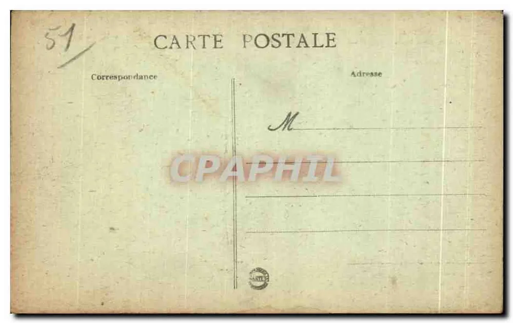 SUIPPES (Marne) - Der Rathausplatz — Ruinen nach dem Krieg — L. C. H. Paris, Nr. 479 - Rückseite