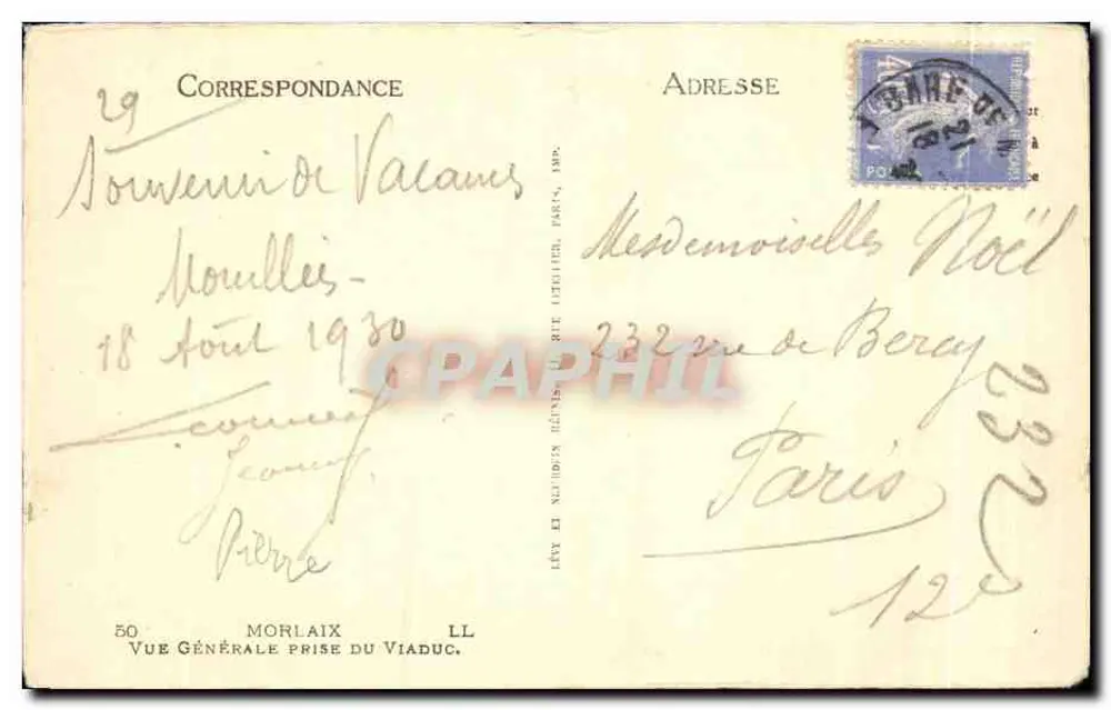Vue générale prise du viaduc — Morlaix — éditeur LL - Verso