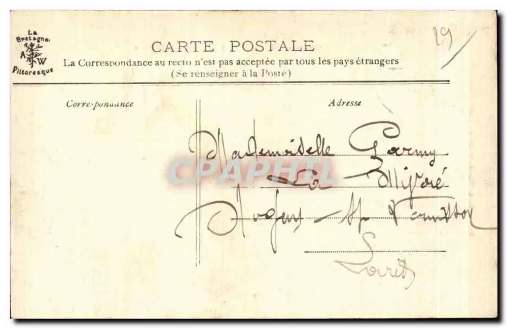 Insel Louët und der Stier — Umgebung von Morlaix — La Bretagne Pittoresque, n°663 - Rückseite