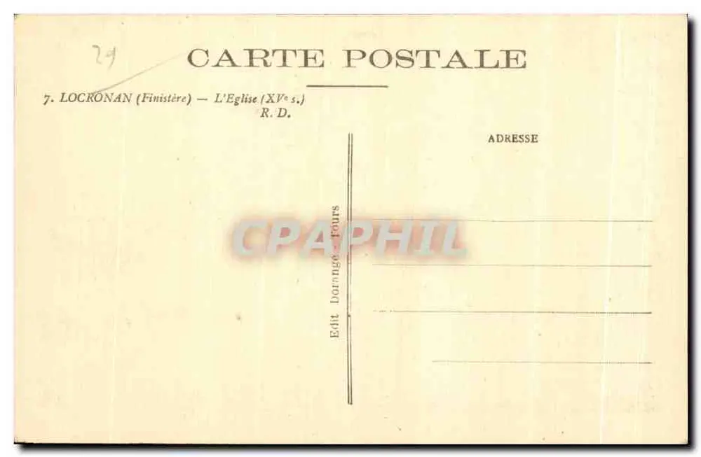 Locronan (Finistère) — A Igreja (século XV) — Édit Dornage-Fours - Verso