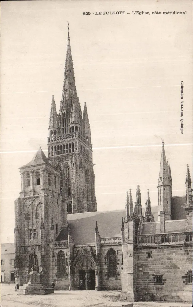 Le Folgoët — Die Kirche, südliche Seite — Collection Villard, Quimper - Vorderseite