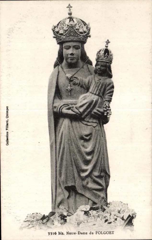 Notre-Dame du Folgoet — statua Matki Bożej z Dzieciątkiem — kolekcja Villard, Quimper, nr 3306 bis - Awers
