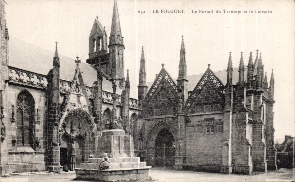 Le Folgoët — Der Portal des Transept und der Calvarienberg — Quimper, Nr. 632 - Vorderseite
