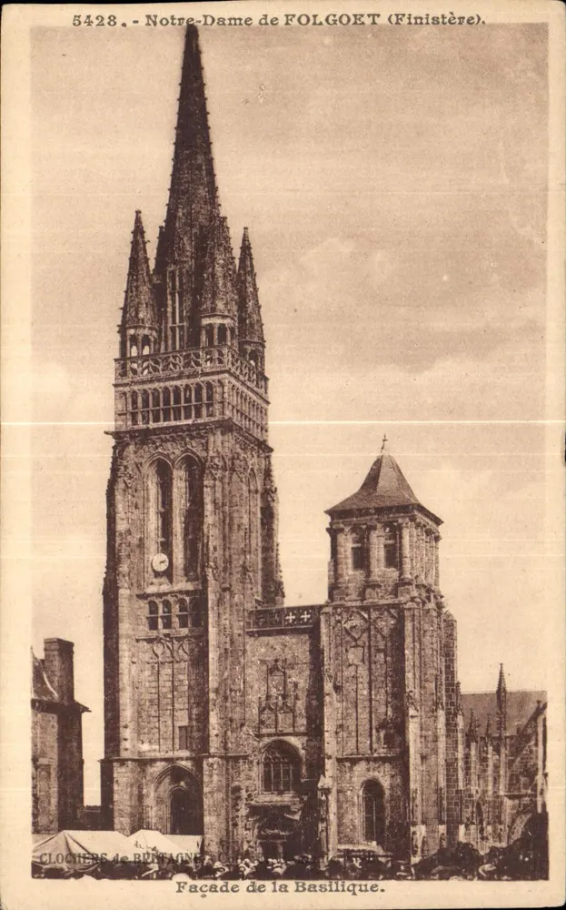 Notre-Dame de FOLGOET (Finistère) — Fachada da Basílica — Clochers da Bretanha, n° 5428 - Frente